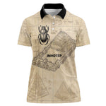 Imhotep Women Polo Shirt Pyramid Blueprints Ancient Egyptian Architecture and Priest