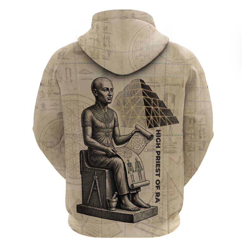 Imhotep Zip Hoodie Pyramid Blueprints Ancient Egyptian Architecture and Priest