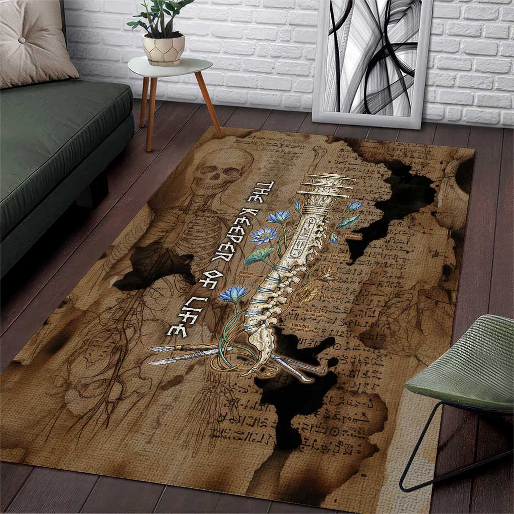Imhotep Eye of Horus Area Rug Papyrus Scrolls Ancient Egyptian Medicine