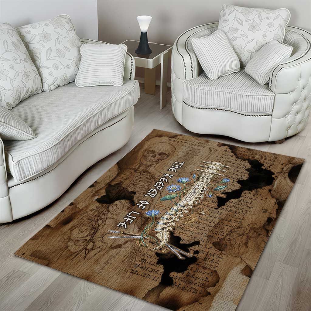 Imhotep Eye of Horus Area Rug Papyrus Scrolls Ancient Egyptian Medicine
