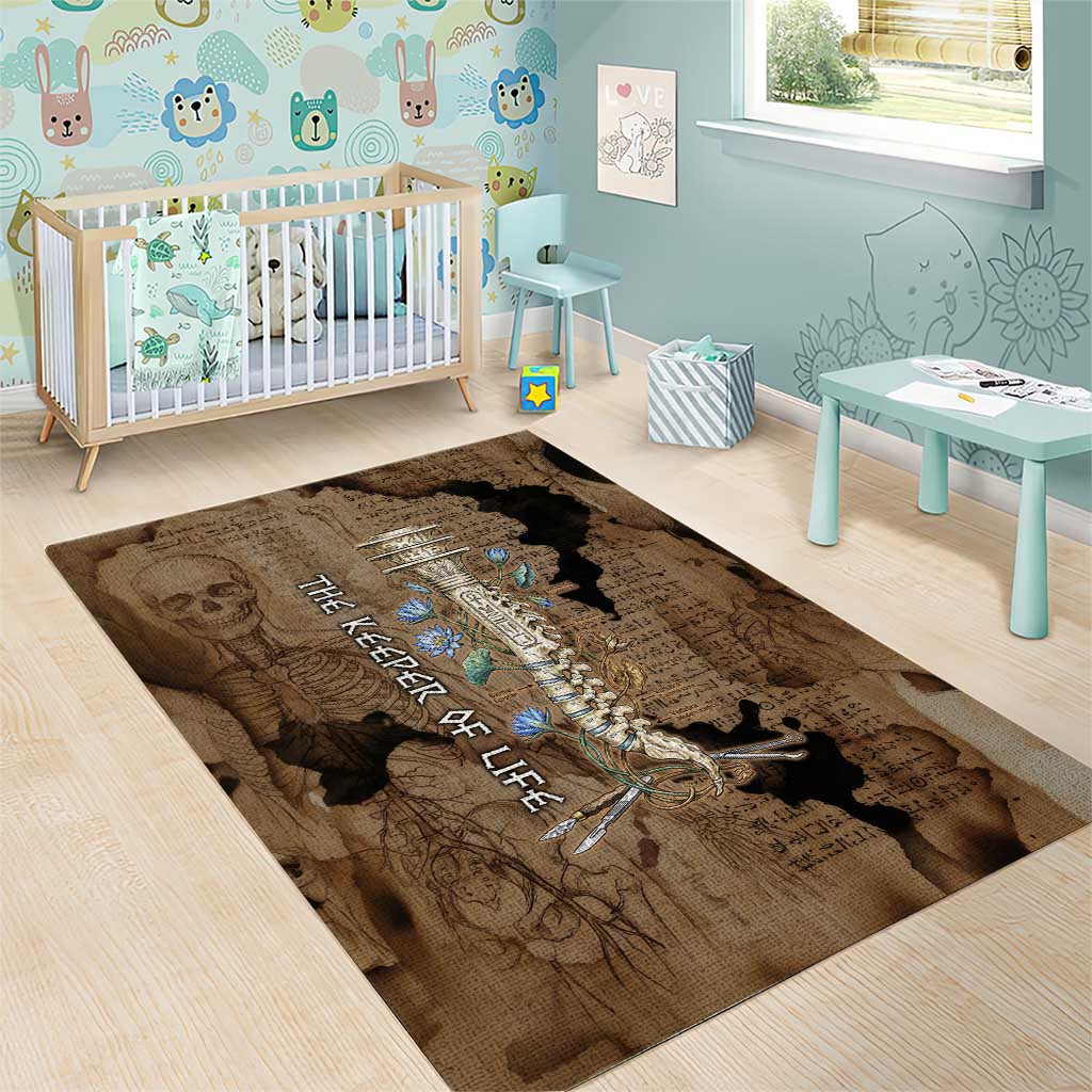 Imhotep Eye of Horus Area Rug Papyrus Scrolls Ancient Egyptian Medicine