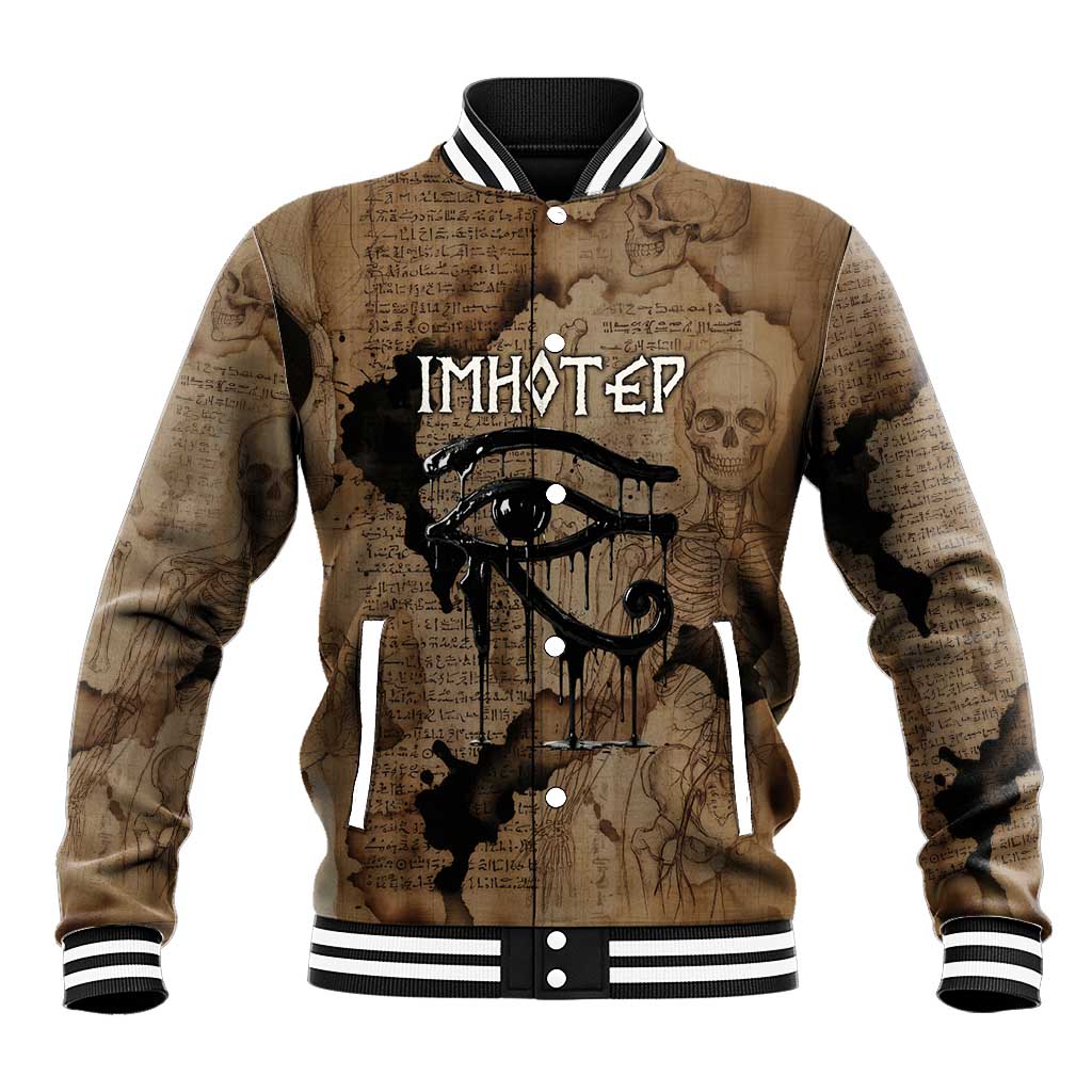 Imhotep Eye of Horus Baseball Jacket Papyrus Scrolls Ancient Egyptian Medicine