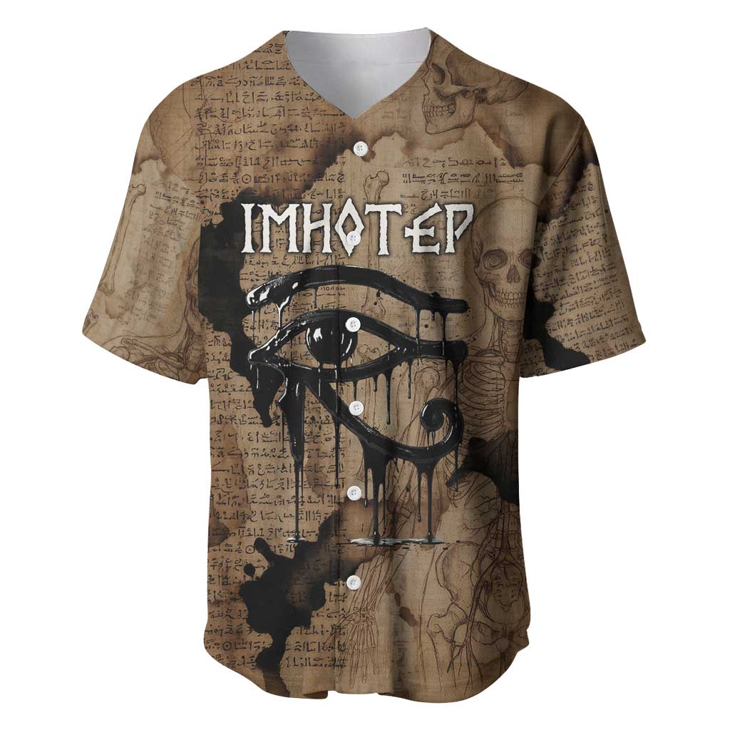 Imhotep Eye of Horus Baseball Jersey Papyrus Scrolls Ancient Egyptian Medicine