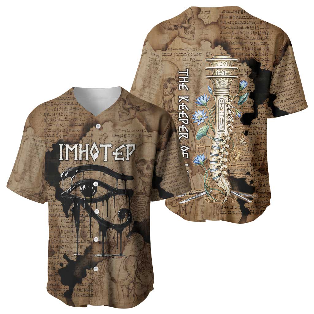 Imhotep Eye of Horus Baseball Jersey Papyrus Scrolls Ancient Egyptian Medicine