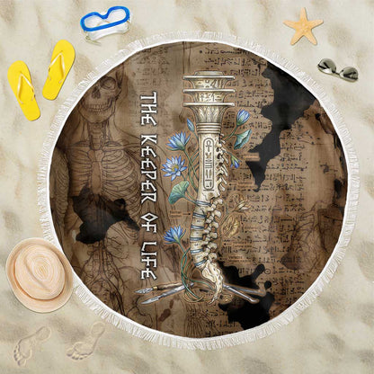 Imhotep Eye of Horus Beach Blanket Papyrus Scrolls Ancient Egyptian Medicine