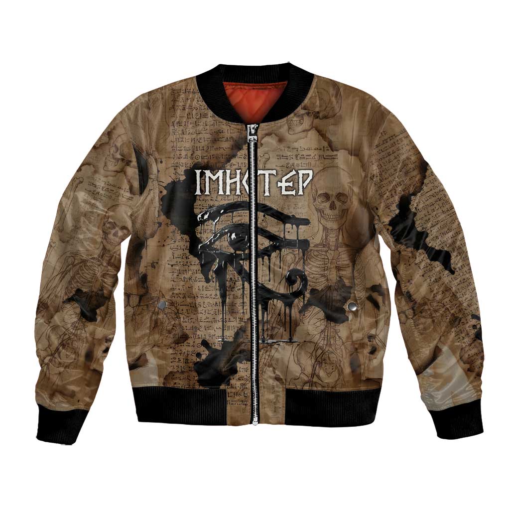 Imhotep Eye of Horus Bomber Jacket Papyrus Scrolls Ancient Egyptian Medicine