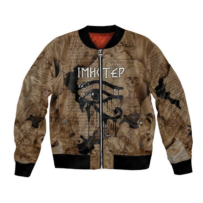 Imhotep Eye of Horus Bomber Jacket Papyrus Scrolls Ancient Egyptian Medicine