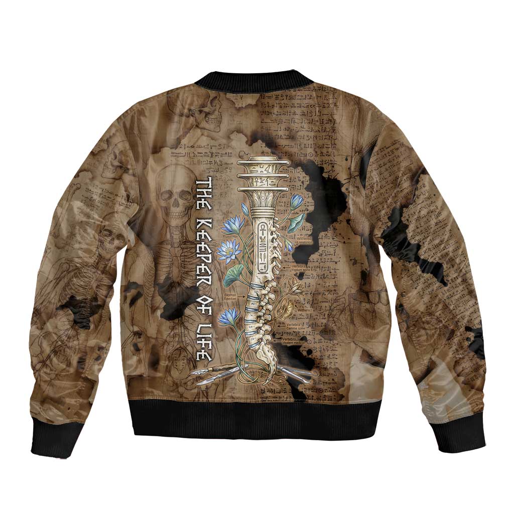 Imhotep Eye of Horus Bomber Jacket Papyrus Scrolls Ancient Egyptian Medicine