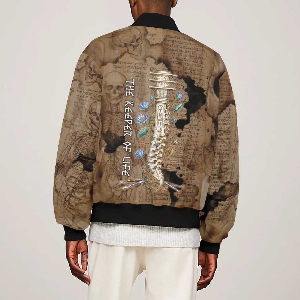 Imhotep Eye of Horus Bomber Jacket Papyrus Scrolls Ancient Egyptian Medicine
