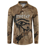 Imhotep Eye of Horus Button Sweatshirt Papyrus Scrolls Ancient Egyptian Medicine