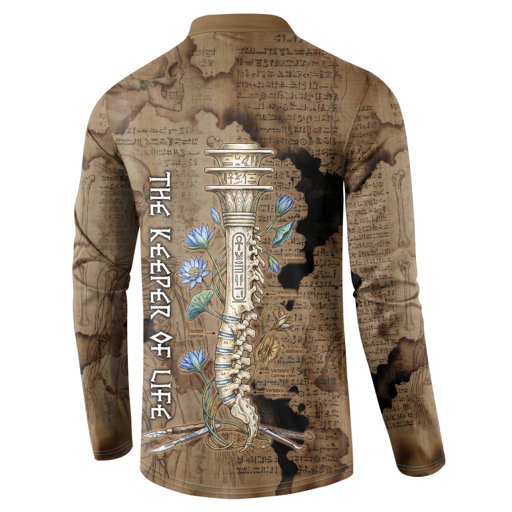 Imhotep Eye of Horus Button Sweatshirt Papyrus Scrolls Ancient Egyptian Medicine