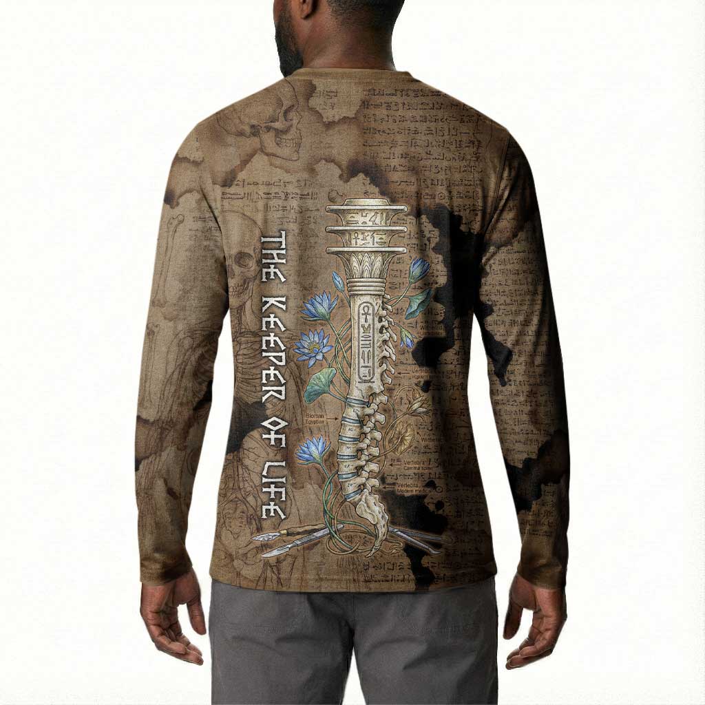 Imhotep Eye of Horus Button Sweatshirt Papyrus Scrolls Ancient Egyptian Medicine