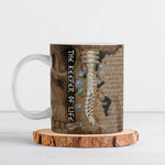 Imhotep Eye of Horus Ceramic Mug Papyrus Scrolls Ancient Egyptian Medicine