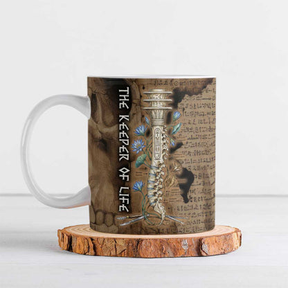Imhotep Eye of Horus Ceramic Mug Papyrus Scrolls Ancient Egyptian Medicine