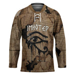 Imhotep Eye of Horus Hockey Jersey Papyrus Scrolls Ancient Egyptian Medicine