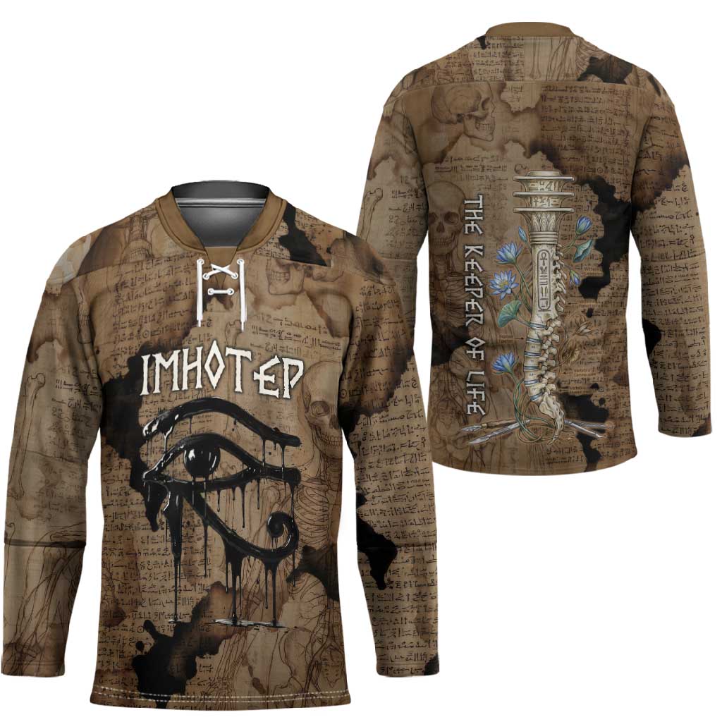 Imhotep Eye of Horus Hockey Jersey Papyrus Scrolls Ancient Egyptian Medicine