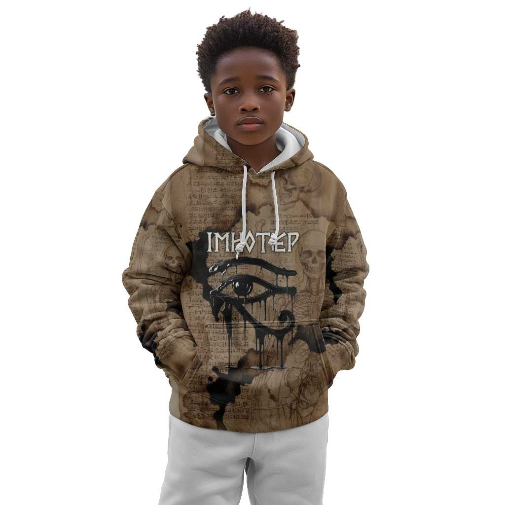 Imhotep Eye of Horus Kid Hoodie Papyrus Scrolls Ancient Egyptian Medicine
