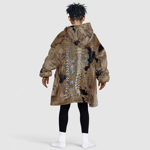 Imhotep Eye of Horus Kid Wearable Blanket Hoodie Papyrus Scrolls Ancient Egyptian Medicine