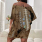 Imhotep Eye of Horus Off Shoulder Short Dress Papyrus Scrolls Ancient Egyptian Medicine