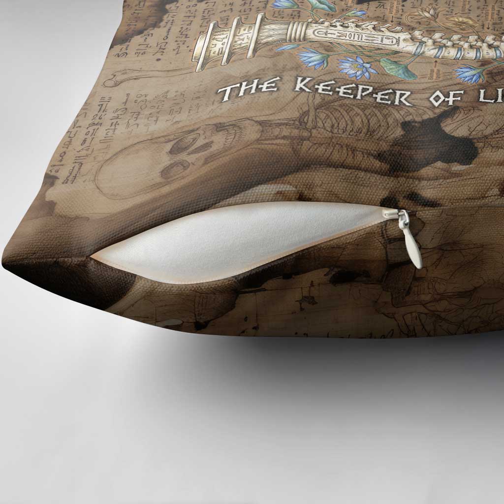Imhotep Eye of Horus Pillow Cover Papyrus Scrolls Ancient Egyptian Medicine