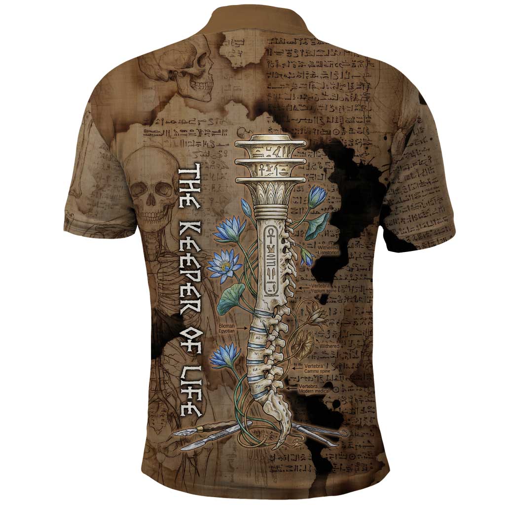 Imhotep Eye of Horus Polo Shirt Papyrus Scrolls Ancient Egyptian Medicine