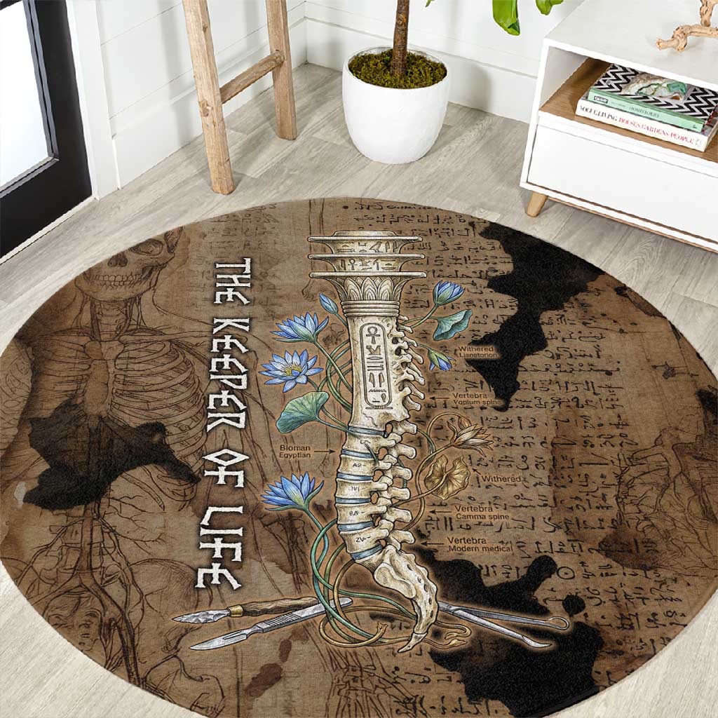 Imhotep Eye of Horus Round Carpet Papyrus Scrolls Ancient Egyptian Medicine