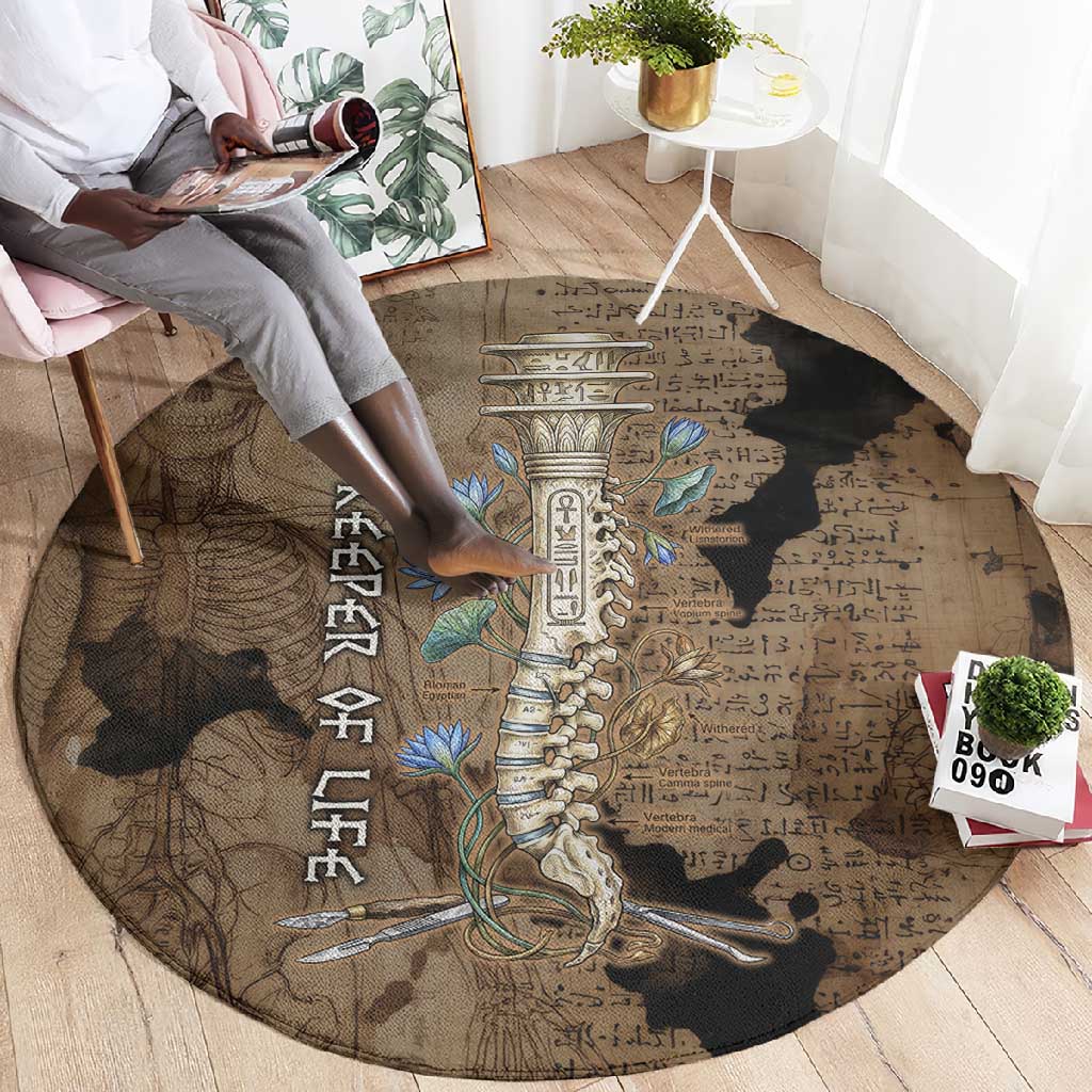Imhotep Eye of Horus Round Carpet Papyrus Scrolls Ancient Egyptian Medicine