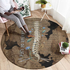 Imhotep Eye of Horus Round Carpet Papyrus Scrolls Ancient Egyptian Medicine