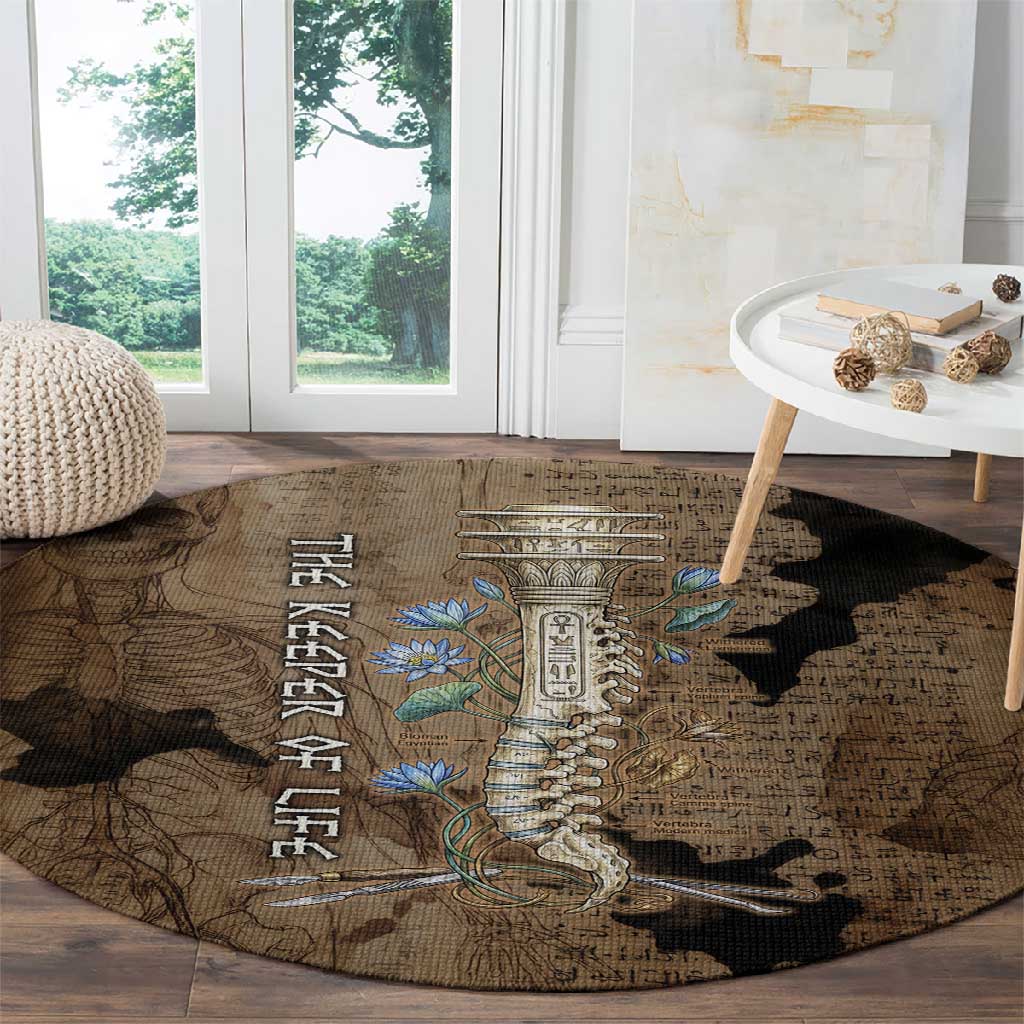 Imhotep Eye of Horus Round Carpet Papyrus Scrolls Ancient Egyptian Medicine