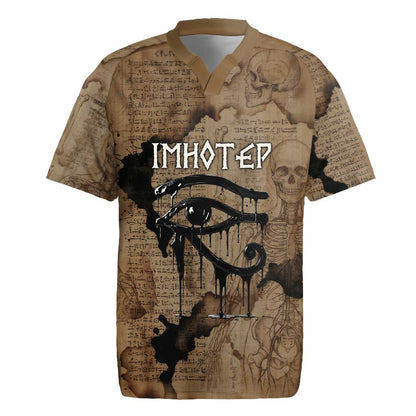 Imhotep Eye of Horus Rugby Jersey Papyrus Scrolls Ancient Egyptian Medicine