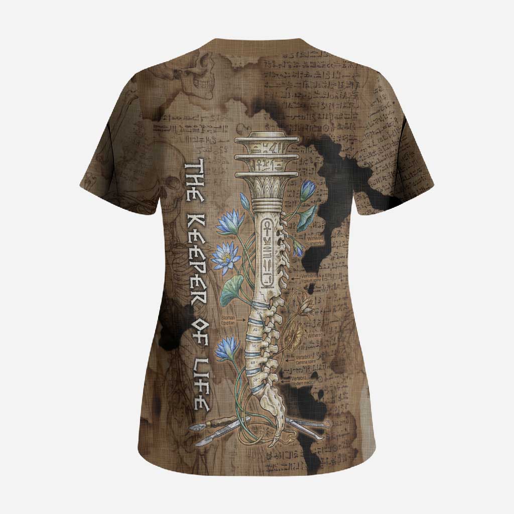 Imhotep Eye of Horus Scrub Top Papyrus Scrolls Ancient Egyptian Medicine