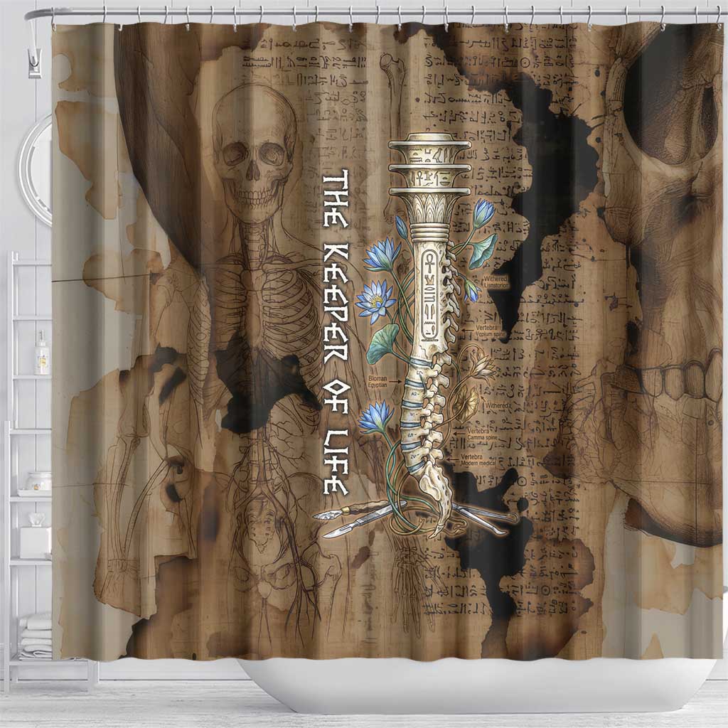 Imhotep Eye of Horus Shower Curtain Papyrus Scrolls Ancient Egyptian Medicine