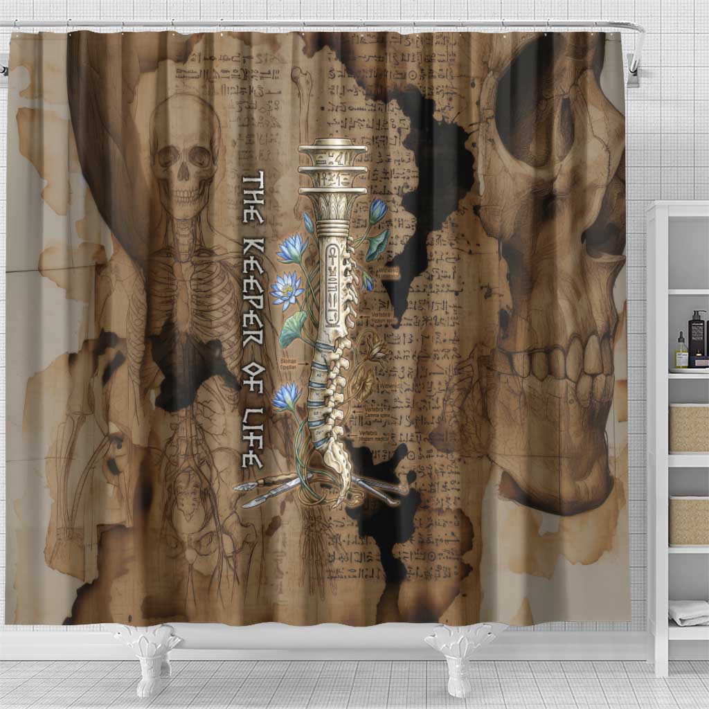 Imhotep Eye of Horus Shower Curtain Papyrus Scrolls Ancient Egyptian Medicine