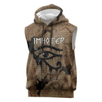 Imhotep Eye of Horus Sleeveless Hoodie Papyrus Scrolls Ancient Egyptian Medicine