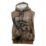 Imhotep Eye of Horus Sleeveless Zip Hoodie Papyrus Scrolls Ancient Egyptian Medicine