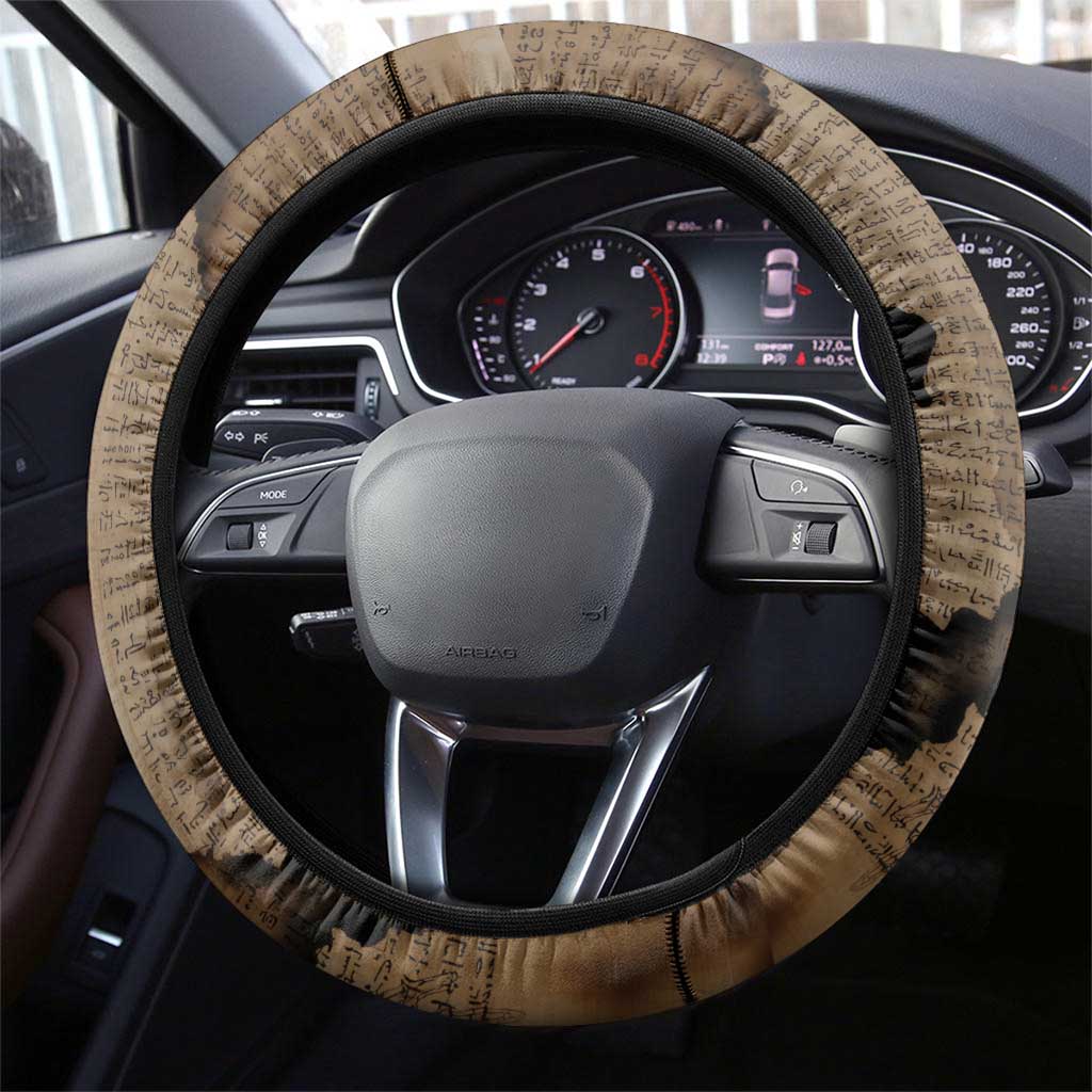 Imhotep Eye of Horus Steering Wheel Cover Papyrus Scrolls Ancient Egyptian Medicine