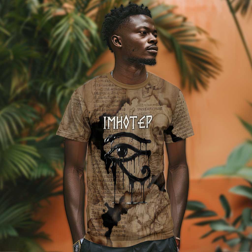Imhotep Eye of Horus T shirt Papyrus Scrolls Ancient Egyptian Medicine