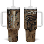 Imhotep Eye of Horus Tumbler With Handle Papyrus Scrolls Ancient Egyptian Medicine
