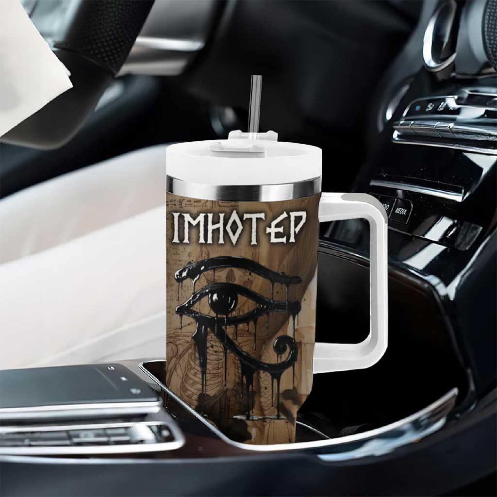 Imhotep Eye of Horus Tumbler With Handle Papyrus Scrolls Ancient Egyptian Medicine