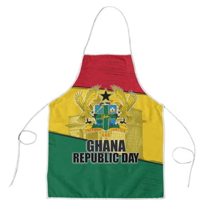 Ghana Republic Day Apron Ghanaian Pride Flag Colors With Coat Of Arms And Black Star