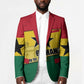 Ghana Republic Day Blazer Ghanaian Pride Flag Colors With Coat Of Arms And Black Star