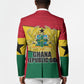 Ghana Republic Day Blazer Ghanaian Pride Flag Colors With Coat Of Arms And Black Star