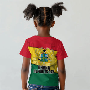 Ghana Republic Day Kid T shirt Ghanaian Pride Flag Colors With Coat Of Arms And Black Star