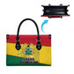 Ghana Republic Day Leather Bag Ghanaian Pride Flag Colors With Coat Of Arms And Black Star