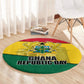 Ghana Republic Day Round Carpet Ghanaian Pride Flag Colors With Coat Of Arms And Black Star
