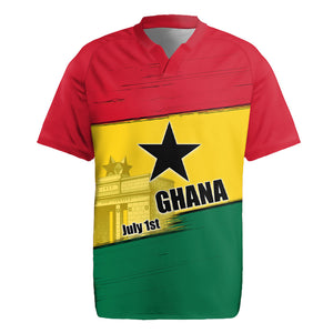 Ghana Republic Day Rugby Jersey Ghanaian Pride Flag Colors With Coat Of Arms And Black Star