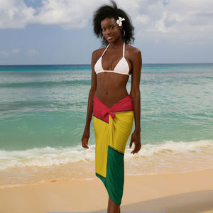 Ghana Republic Day Sarong Ghanaian Pride Flag Colors With Coat Of Arms And Black Star