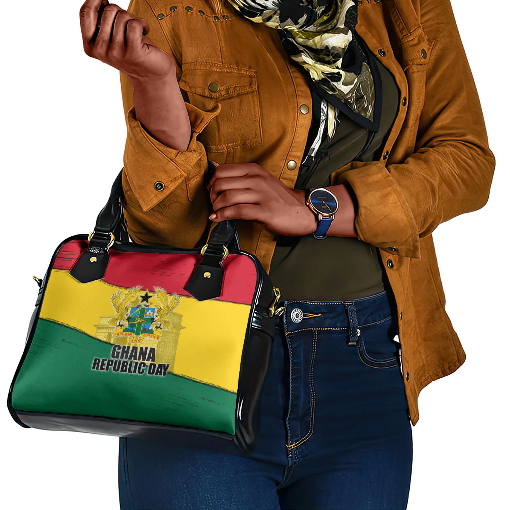 Ghana Republic Day Shoulder Handbag Ghanaian Pride Flag Colors With Coat Of Arms And Black Star