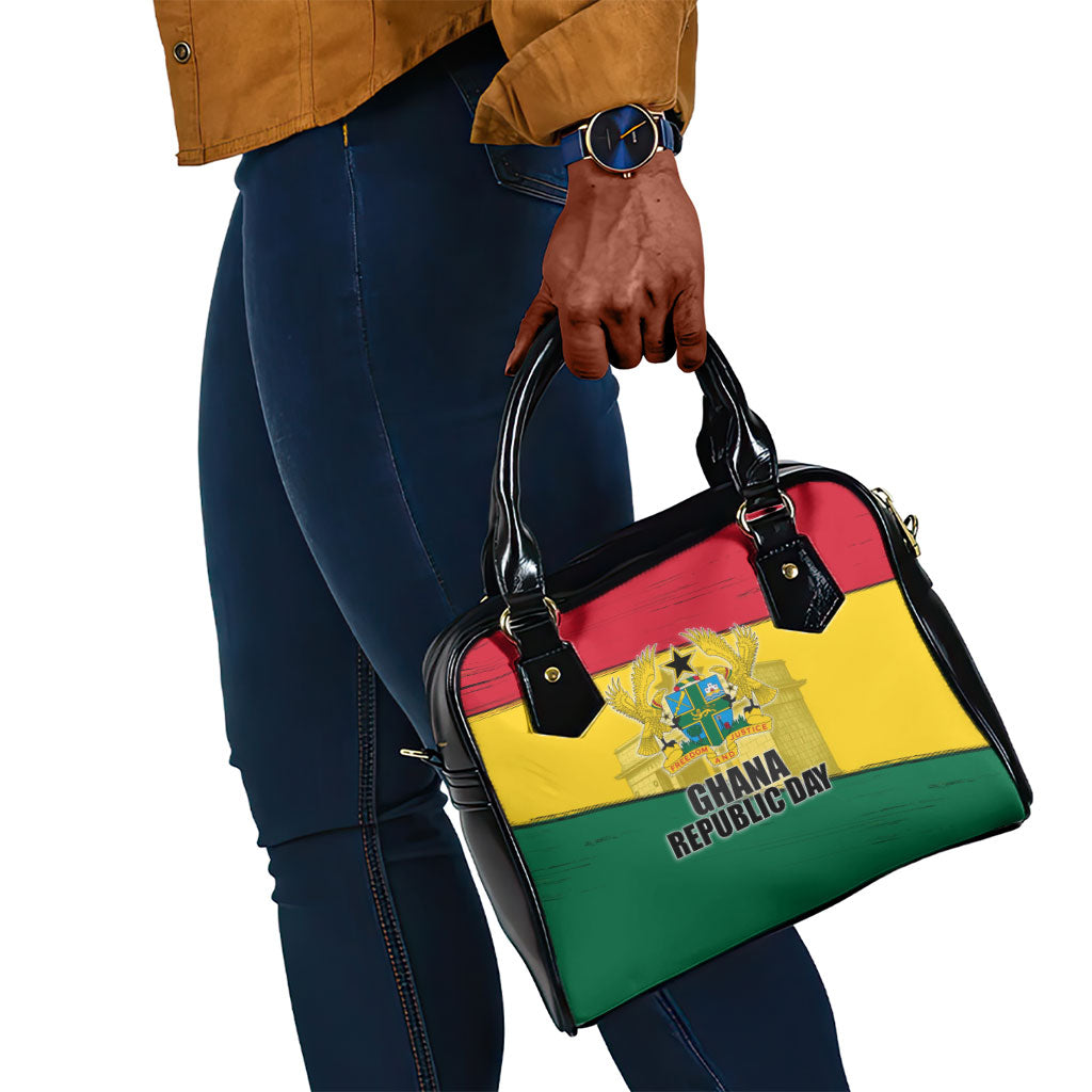 Ghana Republic Day Shoulder Handbag Ghanaian Pride Flag Colors With Coat Of Arms And Black Star
