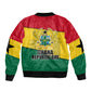 Ghana Republic Day Sleeve Zip Bomber Jacket Ghanaian Pride Flag Colors With Coat Of Arms And Black Star